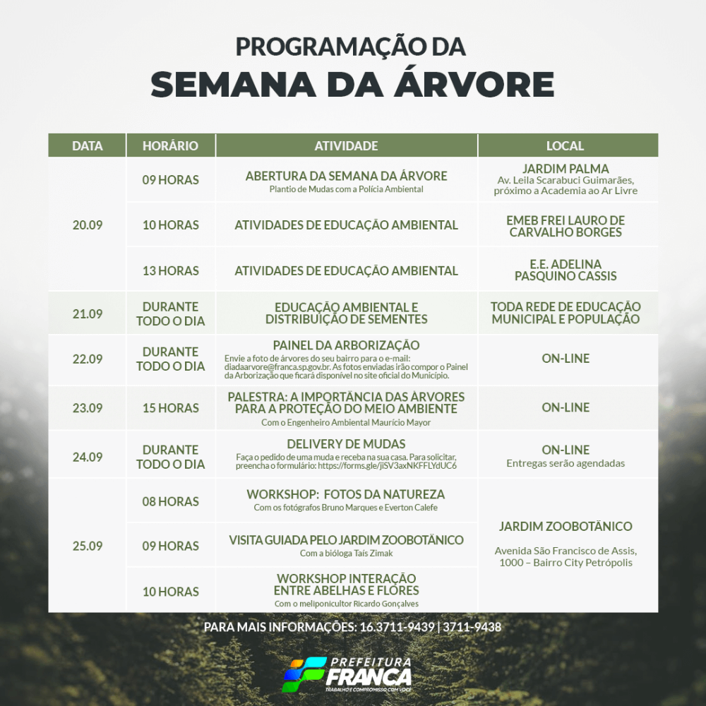 Programacao Semana da Arvore